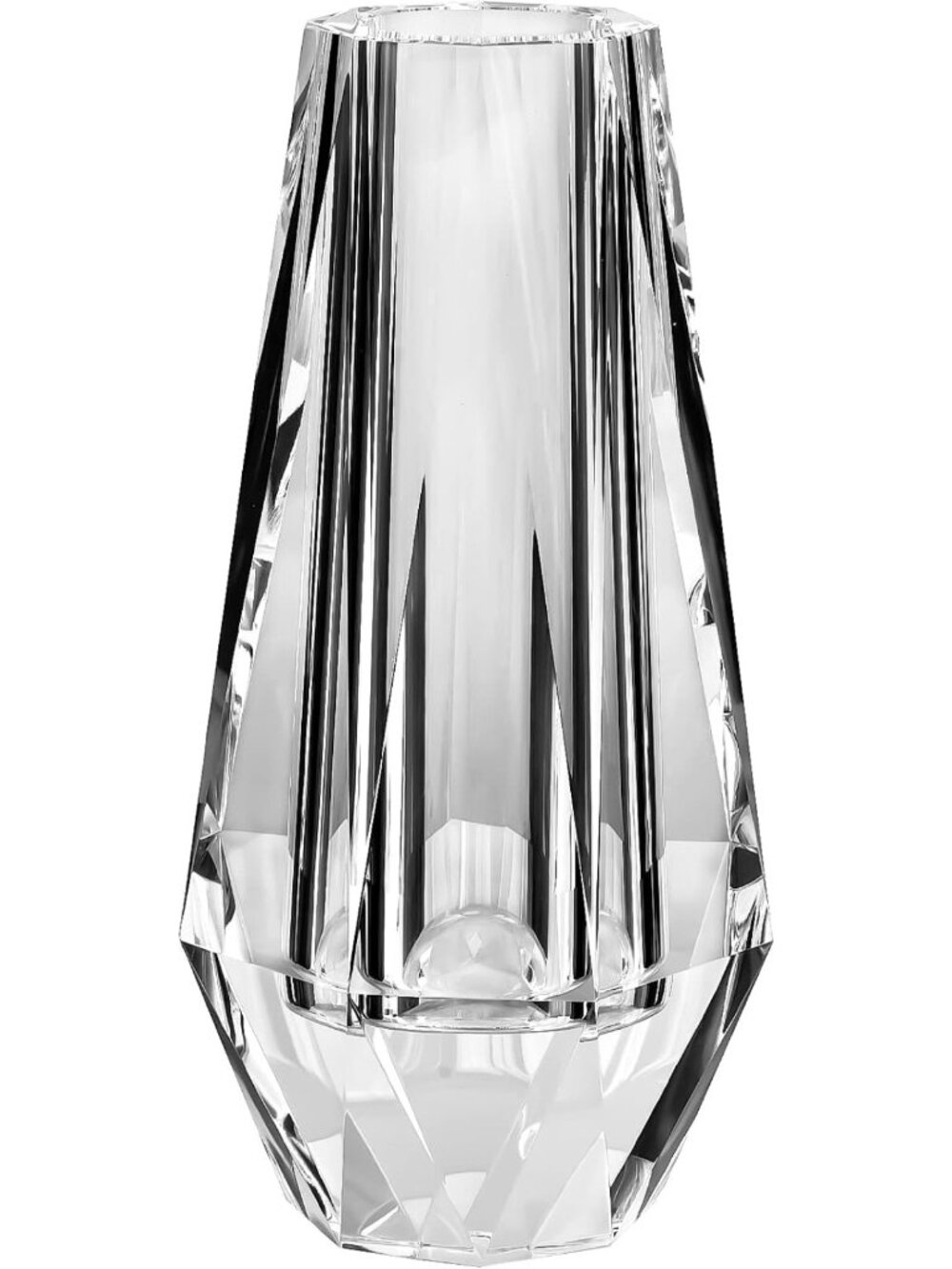 Modern Lead-Free Crystal Flower Vase, 8.27” Elegant Table Decor for Home